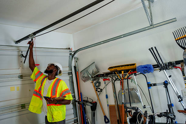 Professional Garage Door Panel Replacement technician working in Pine City, MN